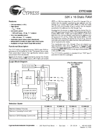 Datasheet CY7C1020-10ZC manufacturer Cypress